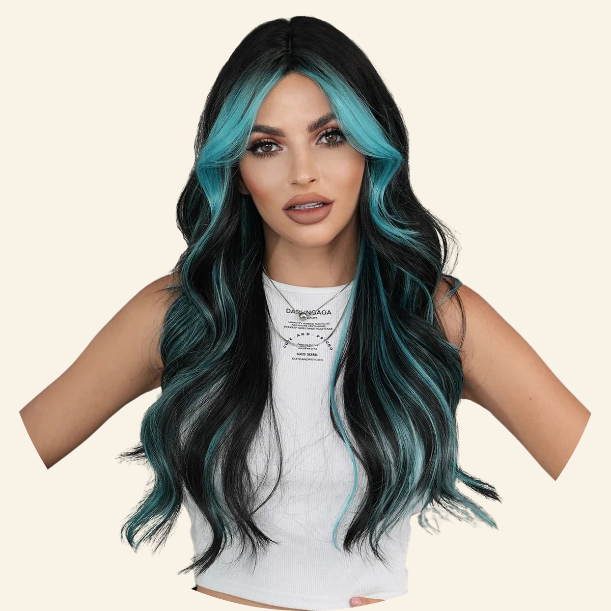 Teal Vortex Synthetic Wig