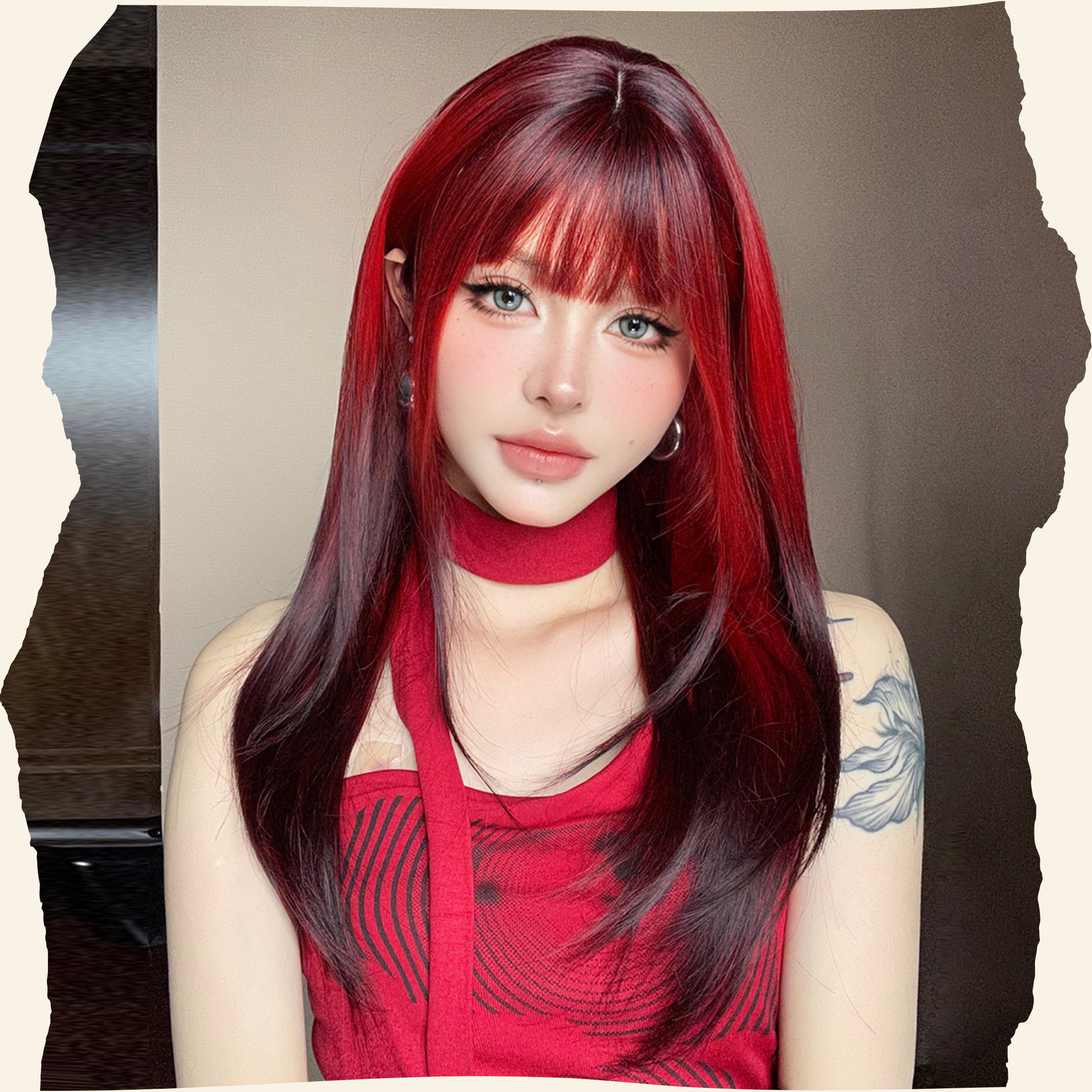 Crimson Eclipse Synthetic Wig