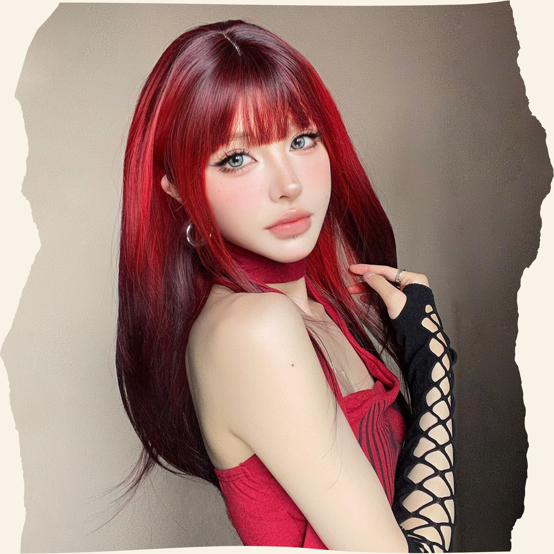 Crimson Eclipse Synthetic Wig
