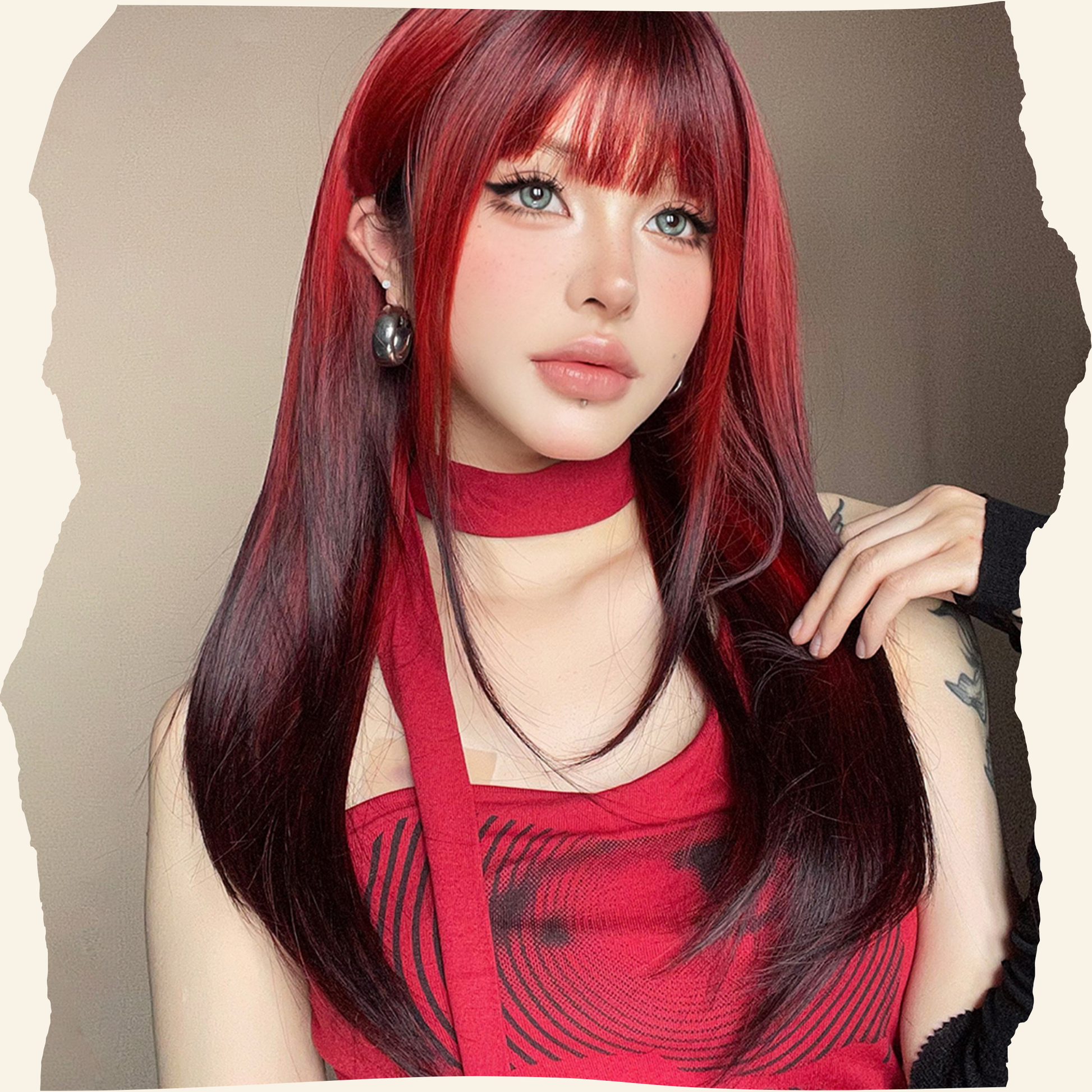 Crimson Eclipse Synthetic Wig