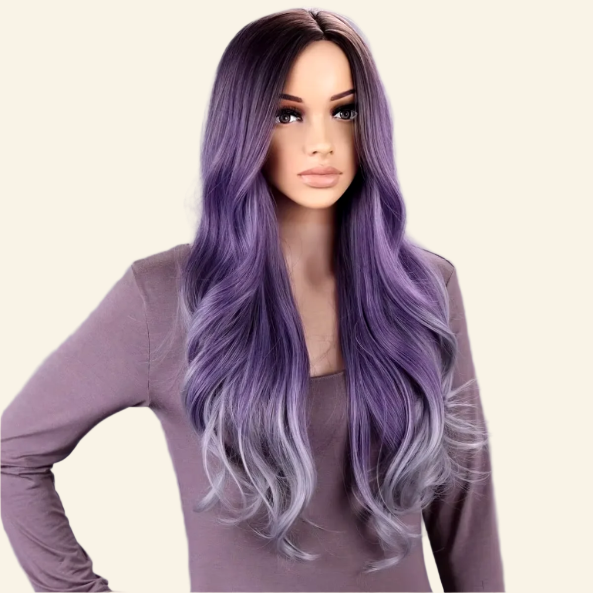 Mystic Purple Flow Synthetic Wig