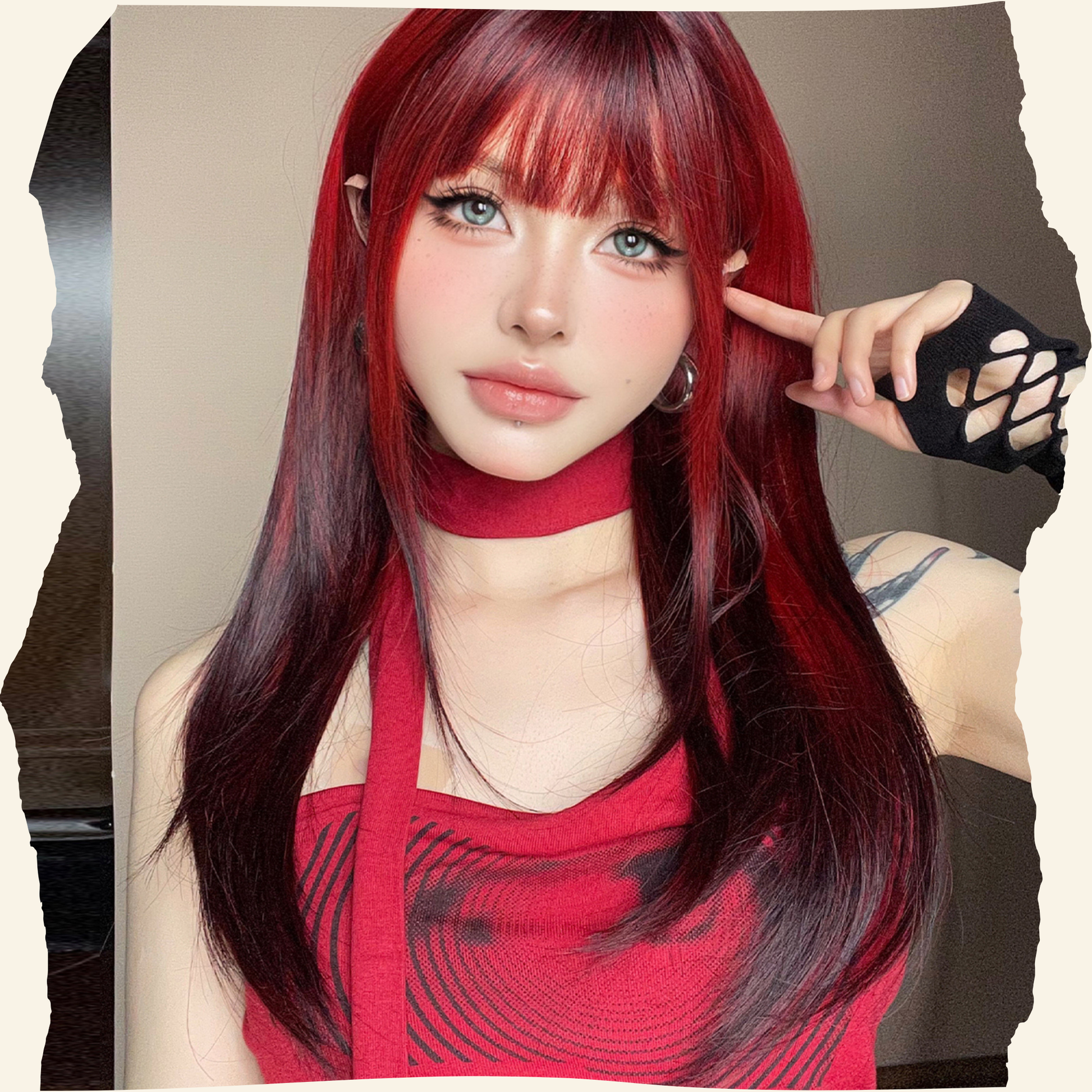 Crimson Eclipse Synthetic Wig