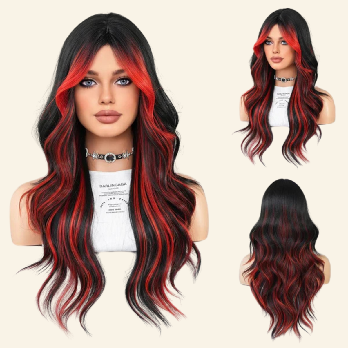 Midnight Flame Waves Synthetic Wig