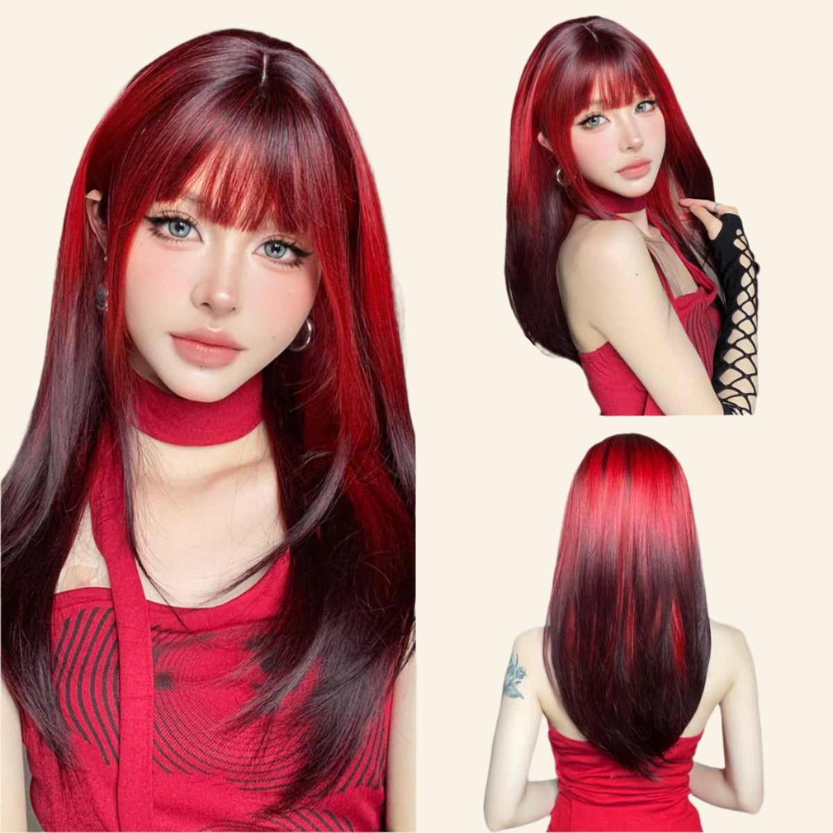 Crimson Eclipse Synthetic Wig