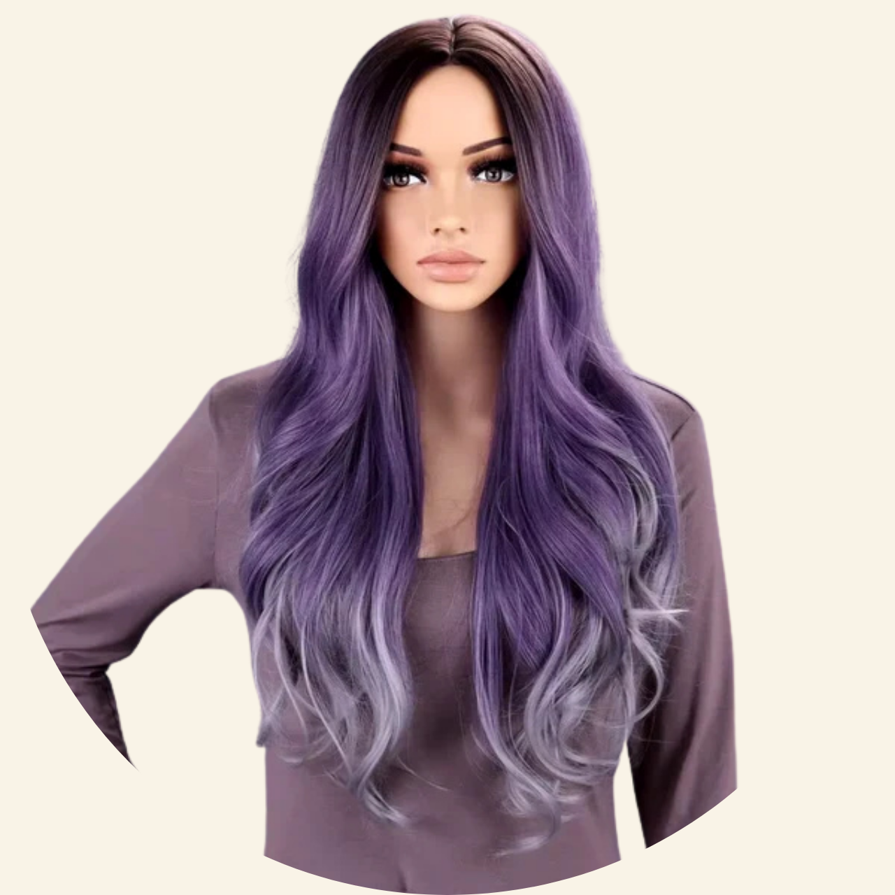 Mystic Purple Flow Synthetic Wig