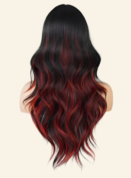 Midnight Flame Waves Synthetic Wig