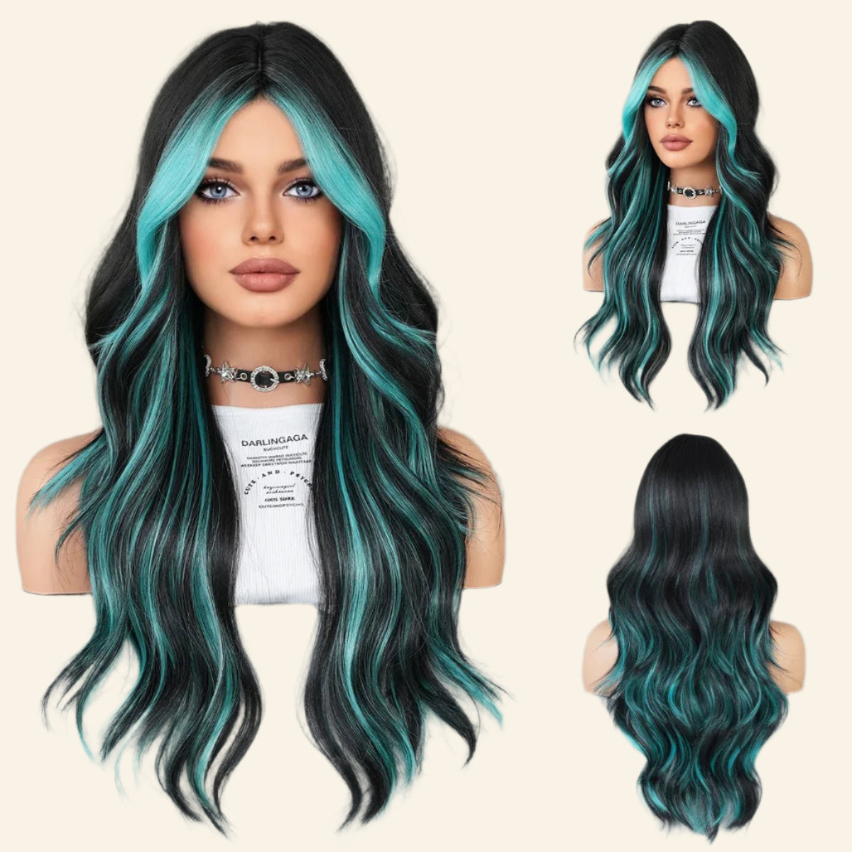 Teal Vortex Synthetic Wig