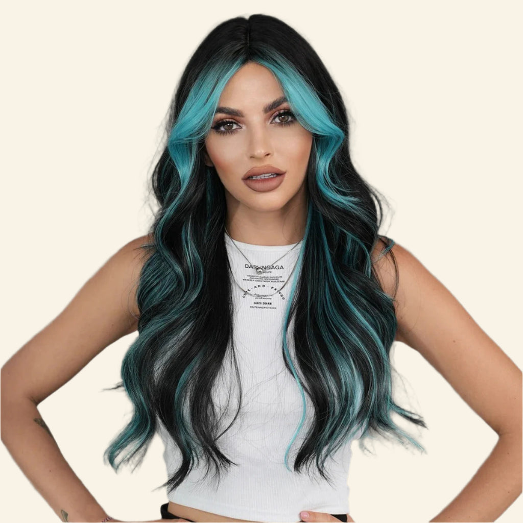 Teal Vortex Synthetic Wig