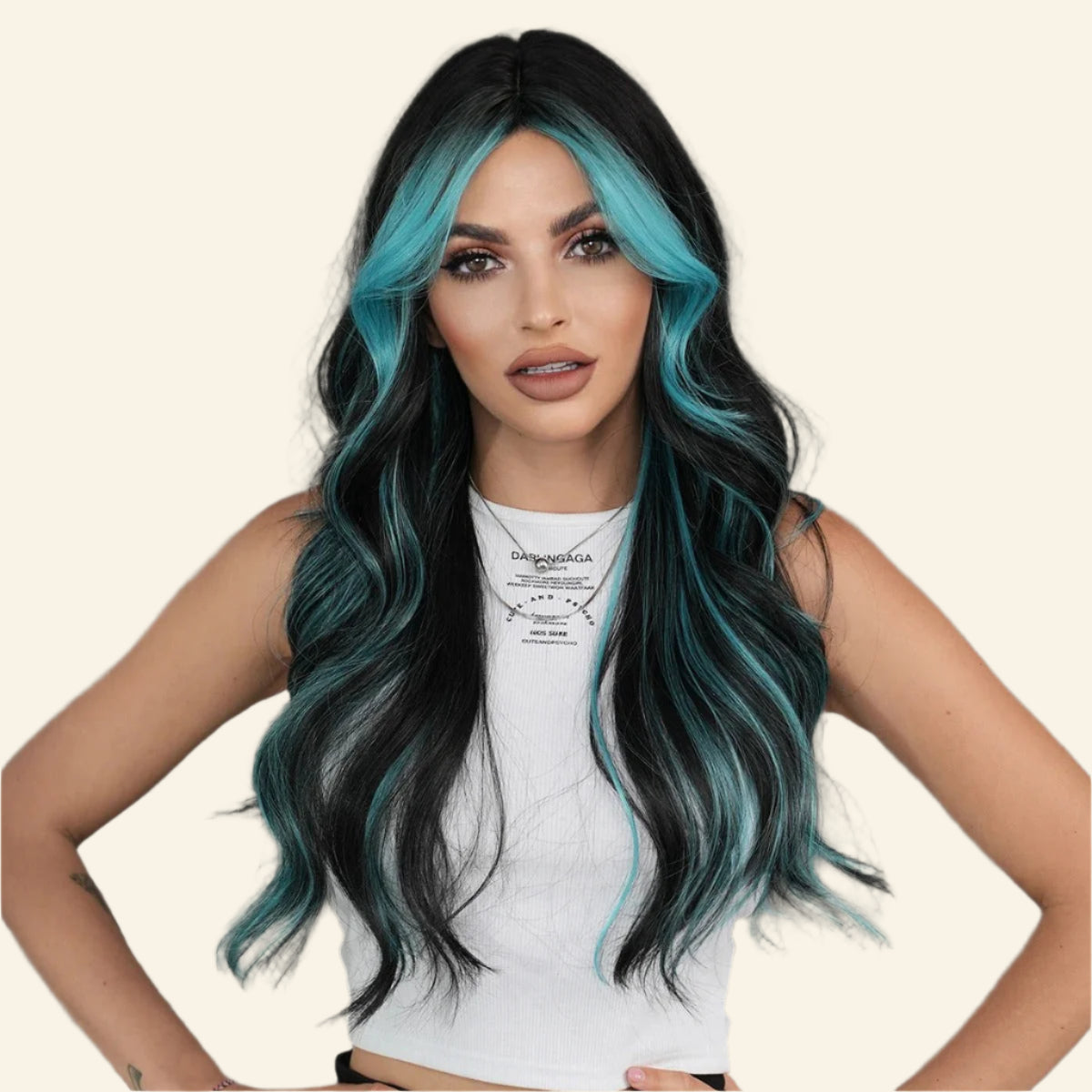 Teal Vortex Synthetic Wig